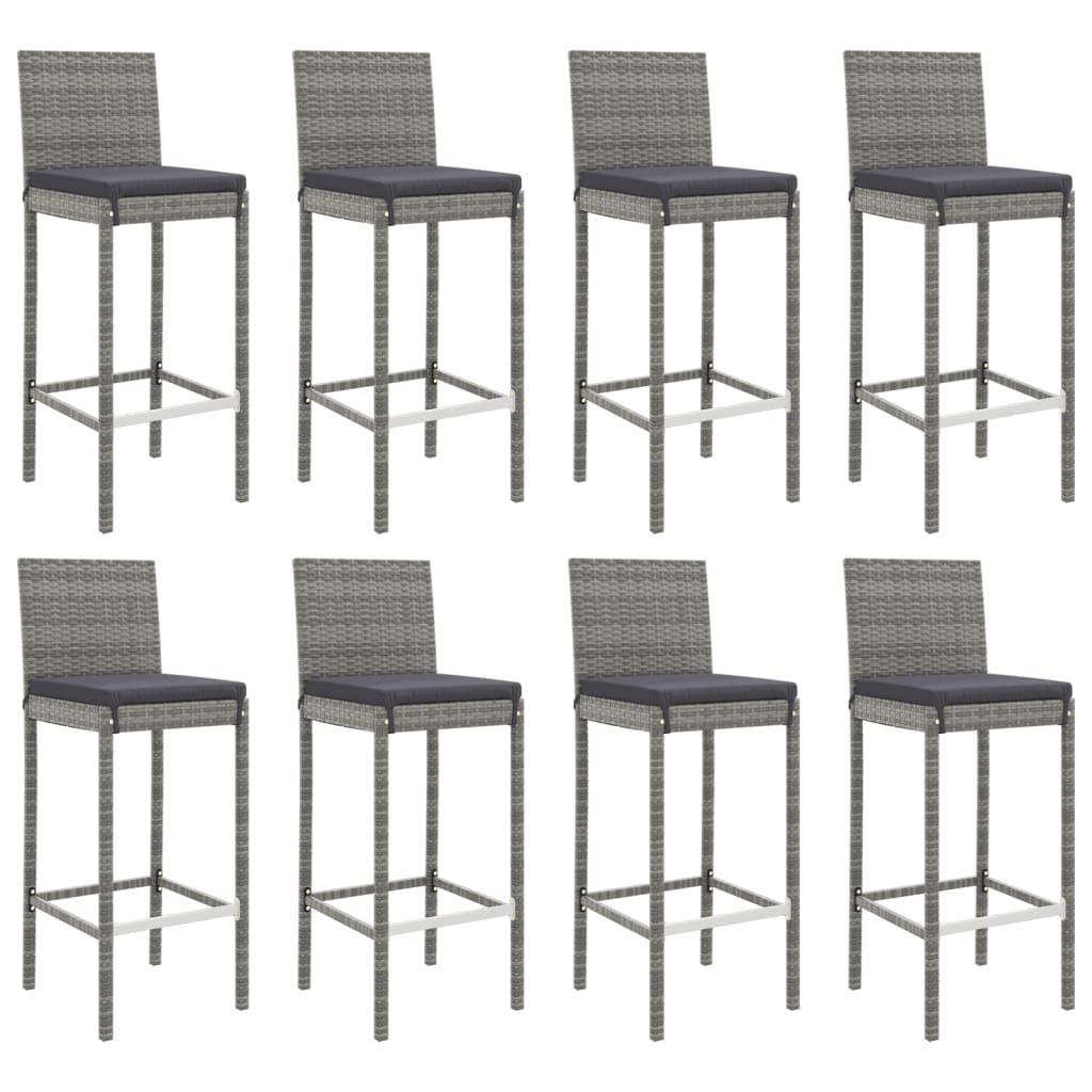 9 Piece Garden Bar Set With Cushions Poly Rattan