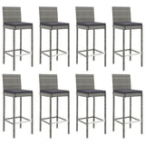 9 Piece Garden Bar Set With Cushions Poly Rattan