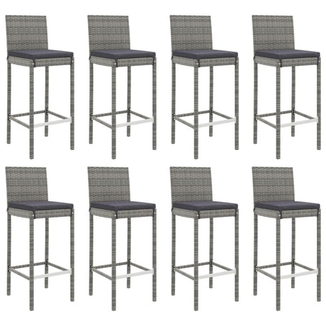 9 Piece Garden Bar Set With Cushions Poly Rattan