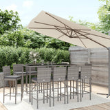 9 Piece Garden Bar Set With Cushions Poly Rattan