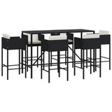 7 Piece Garden Bar Set With Cushions Poly Rattan