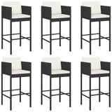 7 Piece Garden Bar Set With Cushions Poly Rattan