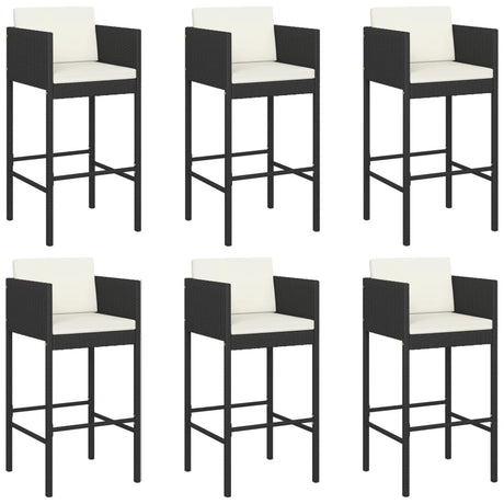 7 Piece Garden Bar Set With Cushions Poly Rattan