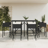 7 Piece Garden Bar Set With Cushions Poly Rattan
