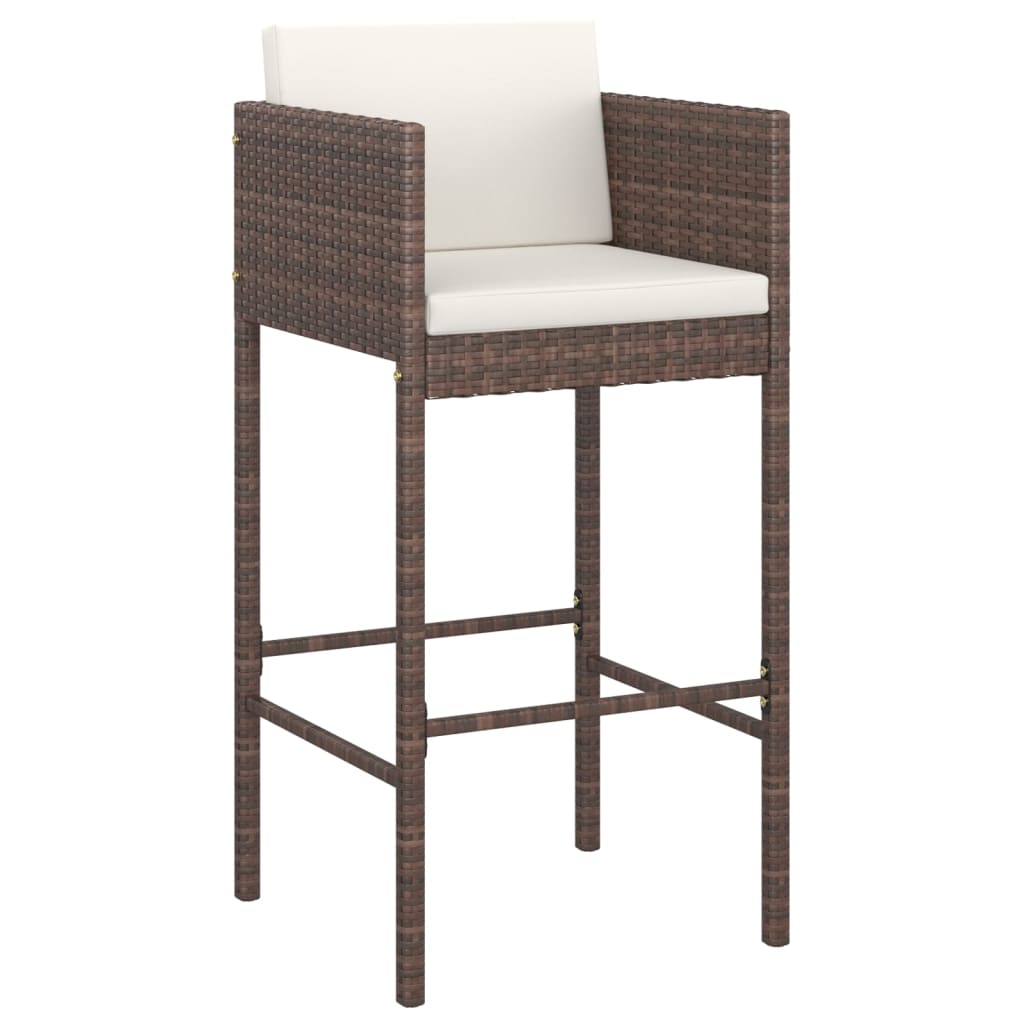 5 Piece Garden Bar Set With Cushions Poly Rattan