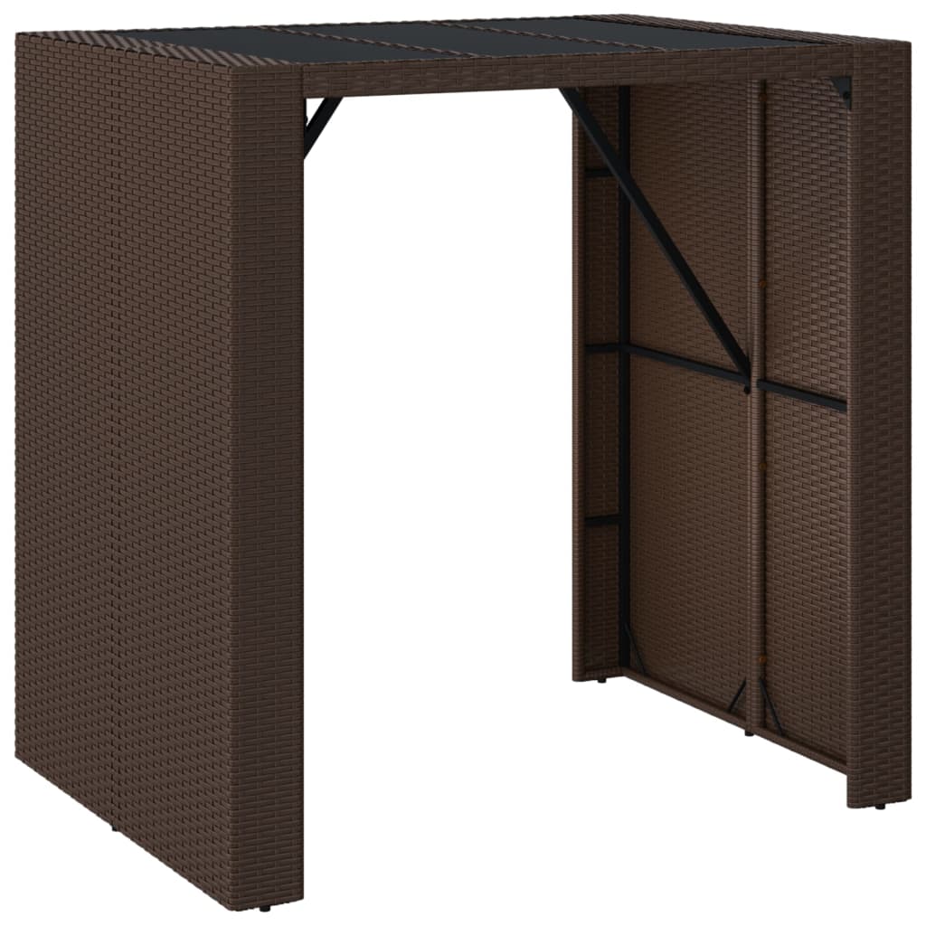 5 Piece Garden Bar Set With Cushions Poly Rattan