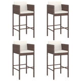 5 Piece Garden Bar Set With Cushions Poly Rattan