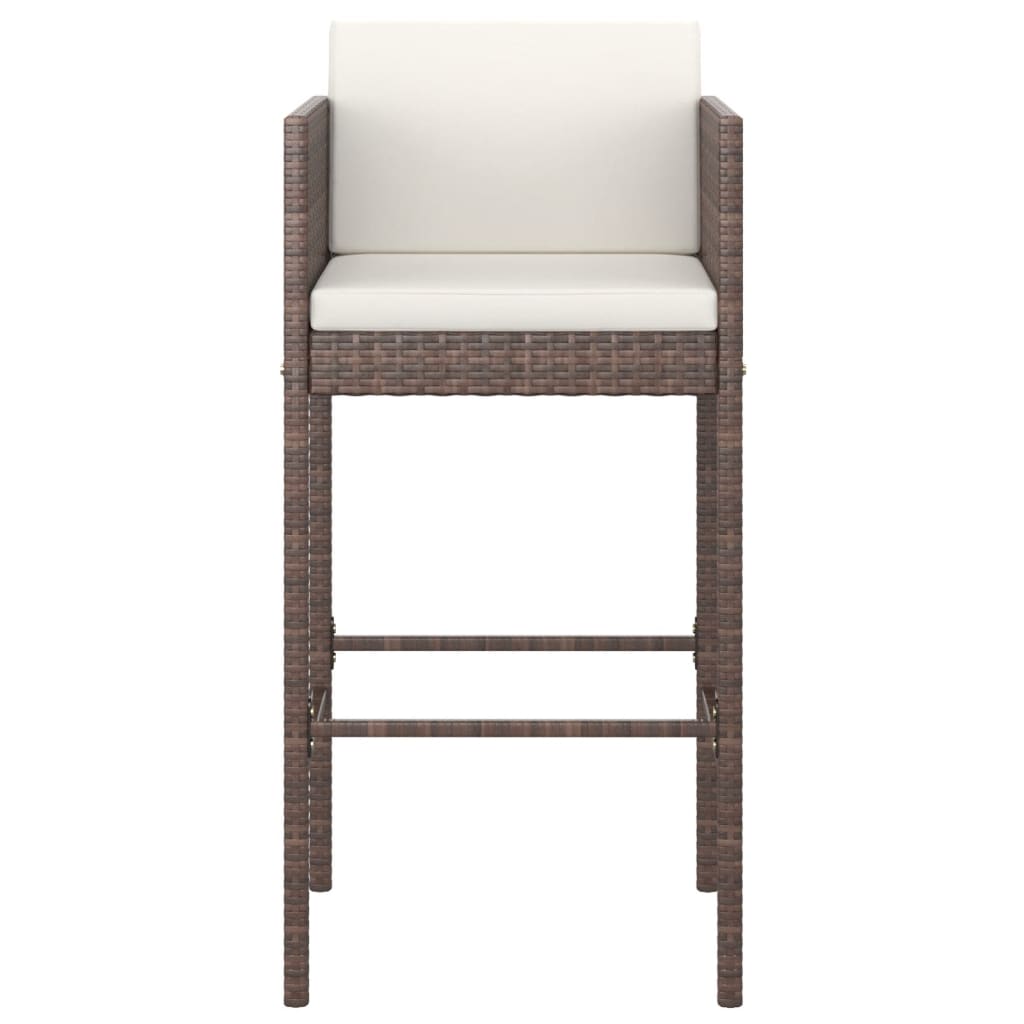 5 Piece Garden Bar Set With Cushions Poly Rattan