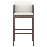 5 Piece Garden Bar Set With Cushions Poly Rattan