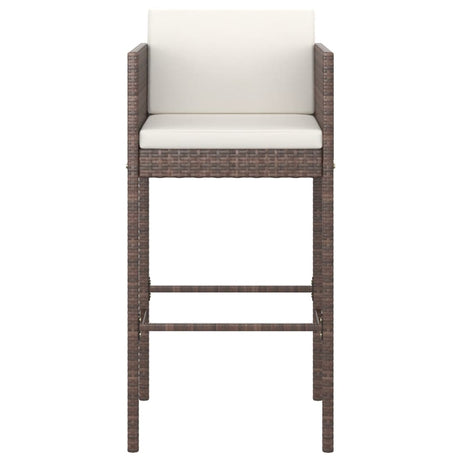 5 Piece Garden Bar Set With Cushions Poly Rattan