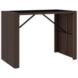5 Piece Garden Bar Set With Cushions Poly Rattan