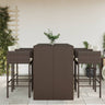 5 Piece Garden Bar Set With Cushions Poly Rattan