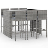 7 Piece Garden Bar Set With Cushions Poly Rattan