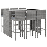 7 Piece Garden Bar Set With Cushions Poly Rattan