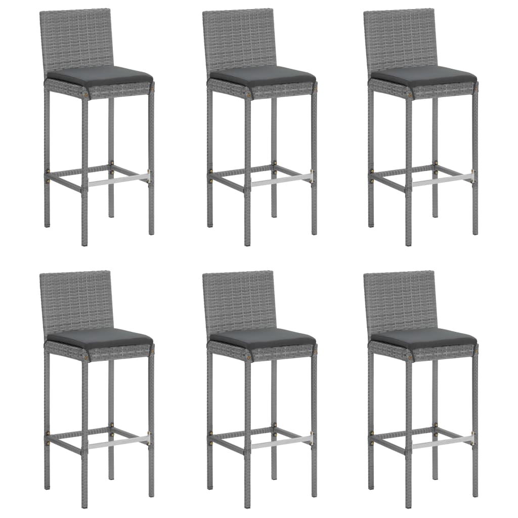 7 Piece Garden Bar Set With Cushions Poly Rattan
