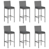 7 Piece Garden Bar Set With Cushions Poly Rattan