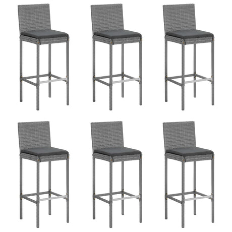 7 Piece Garden Bar Set With Cushions Poly Rattan