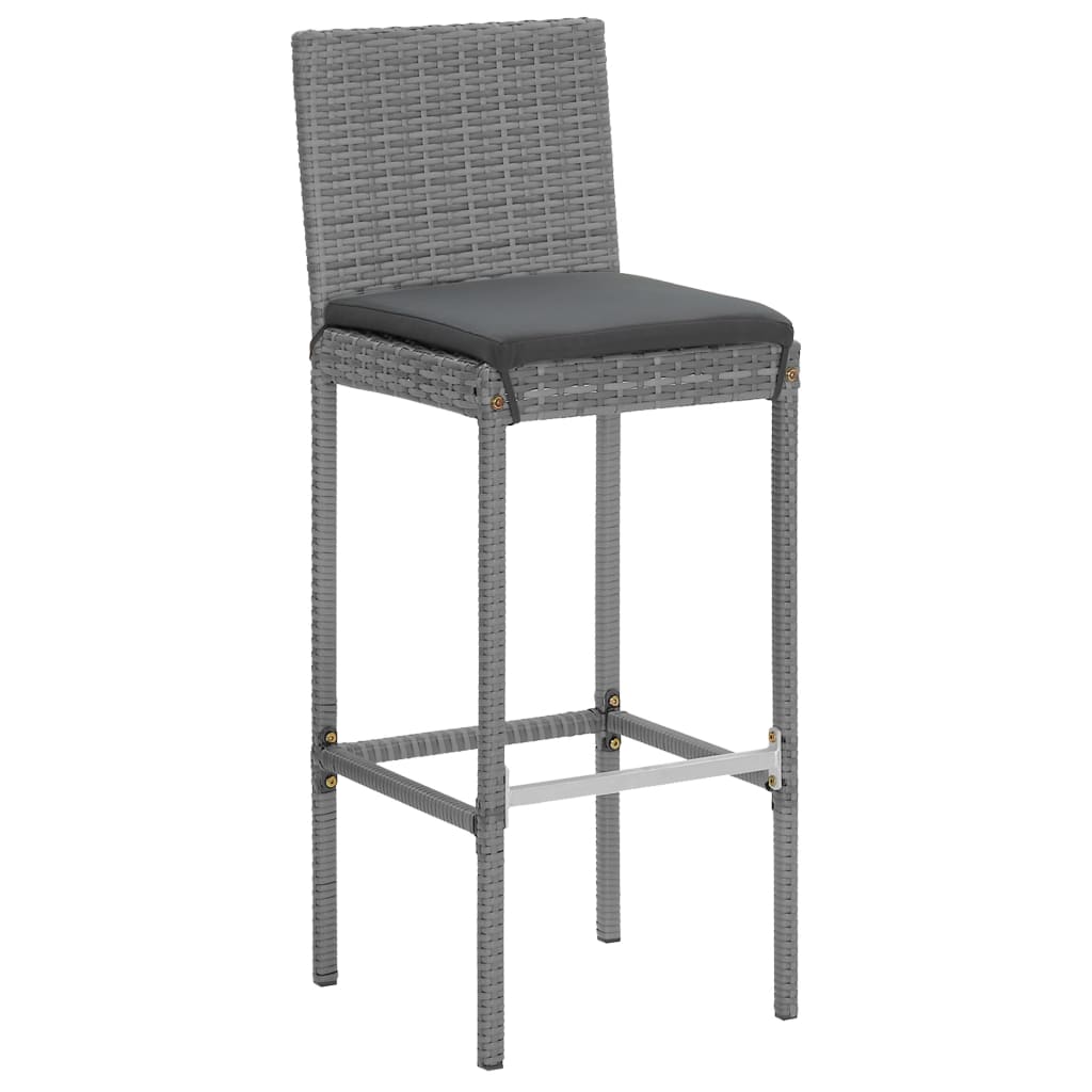 7 Piece Garden Bar Set With Cushions Poly Rattan