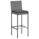 7 Piece Garden Bar Set With Cushions Poly Rattan