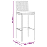 7 Piece Garden Bar Set With Cushions Poly Rattan