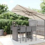 7 Piece Garden Bar Set With Cushions Poly Rattan
