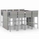 9 Piece Garden Bar Set With Cushions Poly Rattan