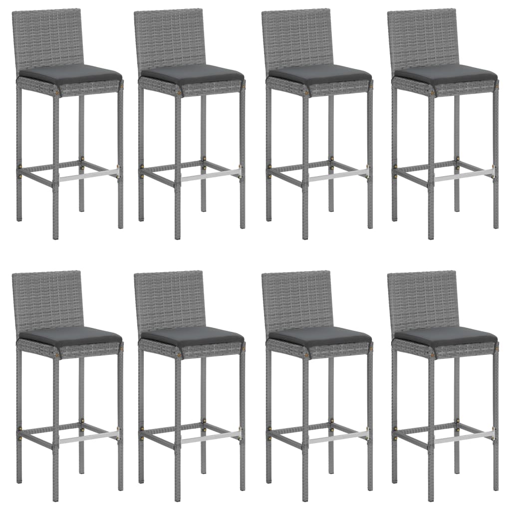 9 Piece Garden Bar Set With Cushions Poly Rattan