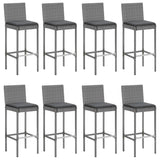 9 Piece Garden Bar Set With Cushions Poly Rattan