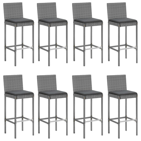 9 Piece Garden Bar Set With Cushions Poly Rattan