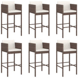 7 Piece Garden Bar Set With Cushions Poly Rattan