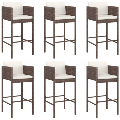 7 Piece Garden Bar Set With Cushions Poly Rattan