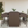 7 Piece Garden Bar Set With Cushions Poly Rattan