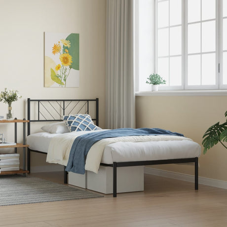 Metal Bed Frame Without Mattress With Footboard 150X200Cm
