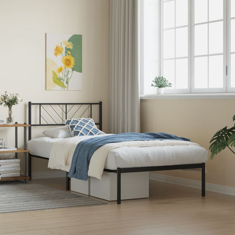 Metal Bed Frame Without Mattress With Footboard 150X200Cm