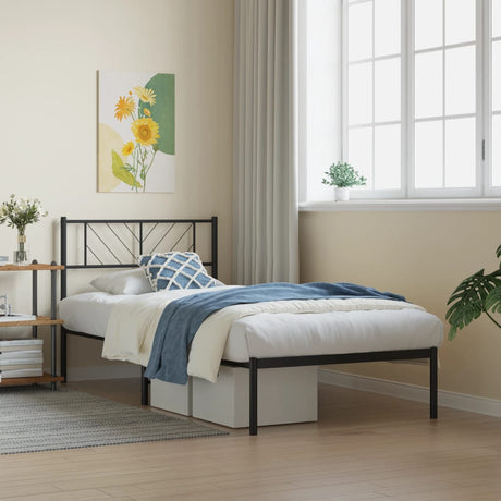 Metal Bed Frame Without Mattress With Footboard 150X200Cm