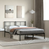 Metal Bed Frame Without Mattress With Footboard 150X200Cm