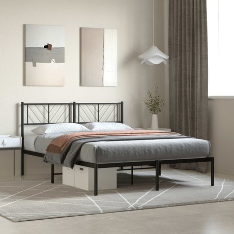 Metal Bed Frame Without Mattress With Footboard 150X200Cm