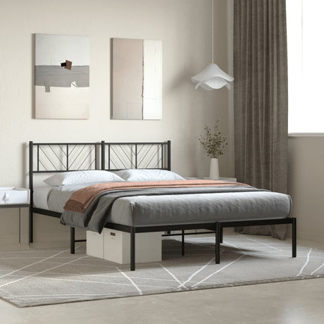 Metal Bed Frame Without Mattress With Footboard 150X200Cm