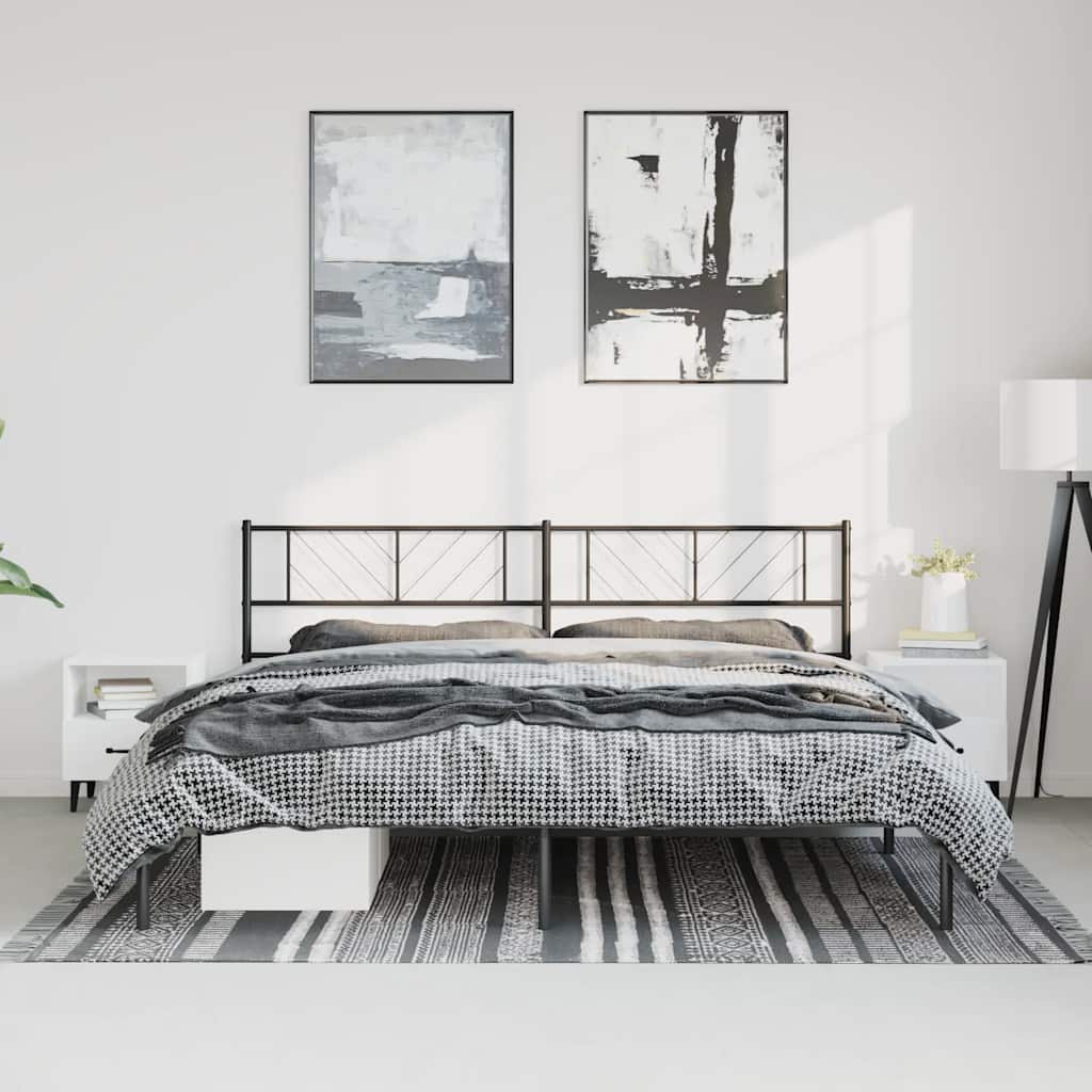 Metal Bed Frame Without Mattress With Footboard 150X200Cm