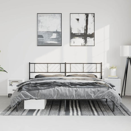 Metal Bed Frame Without Mattress With Footboard 150X200Cm