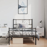 Metal Bed Frame Without Mattress With Footboard 150X200Cm
