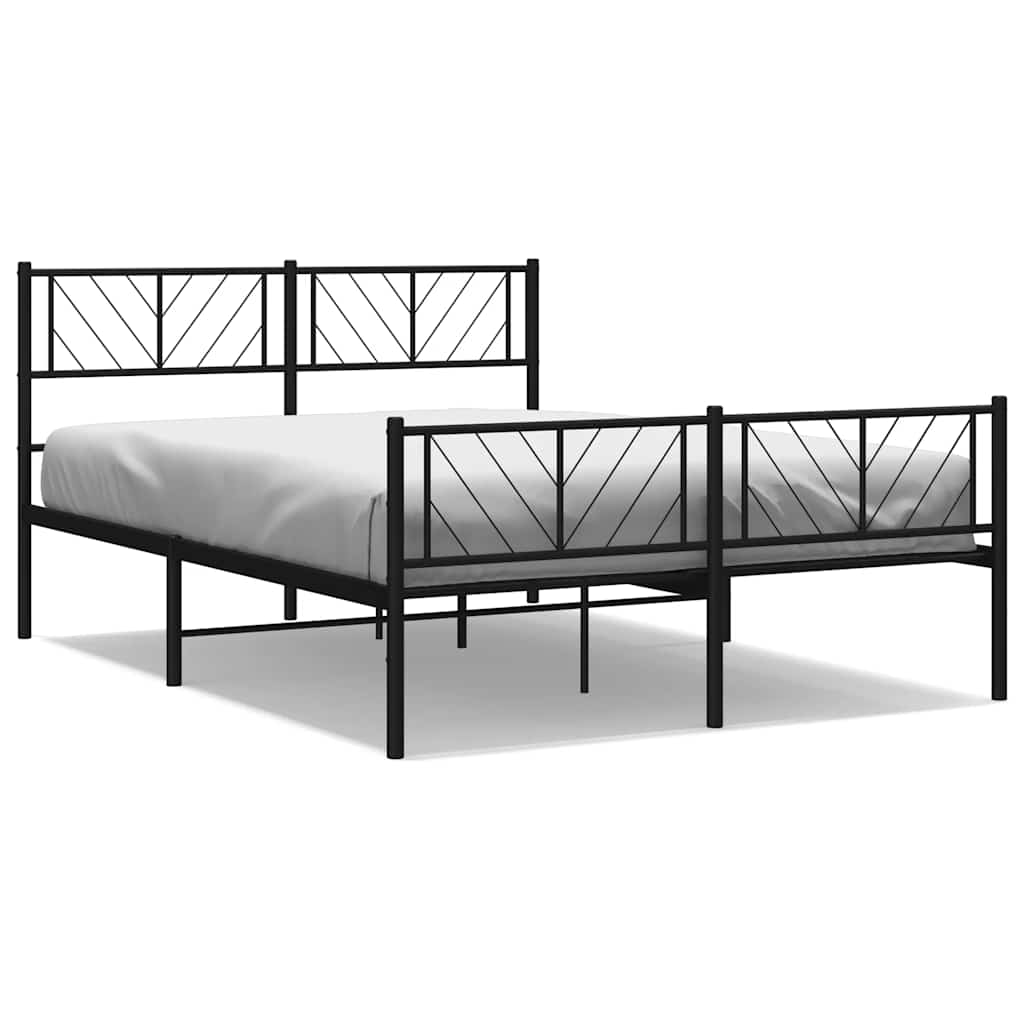 Metal Bed Frame Without Mattress With Footboard 150X200Cm
