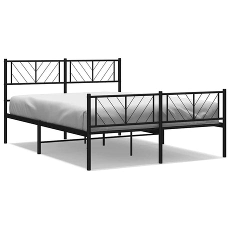 Metal Bed Frame Without Mattress With Footboard 150X200Cm