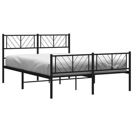 Metal Bed Frame Without Mattress With Footboard 150X200Cm