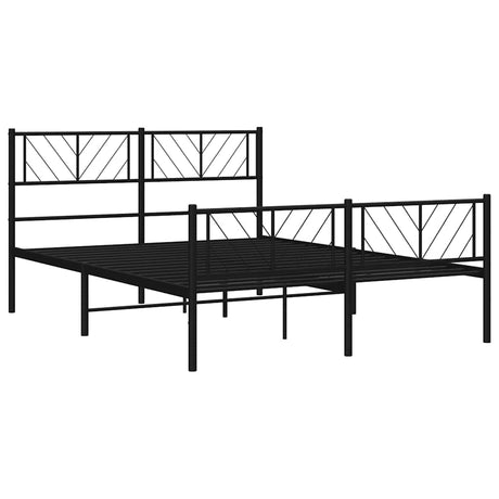 Metal Bed Frame Without Mattress With Footboard 150X200Cm