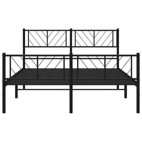 Metal Bed Frame Without Mattress With Footboard 150X200Cm
