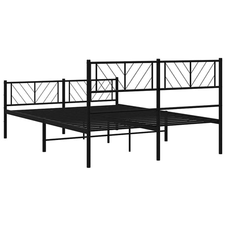 Metal Bed Frame Without Mattress With Footboard 150X200Cm