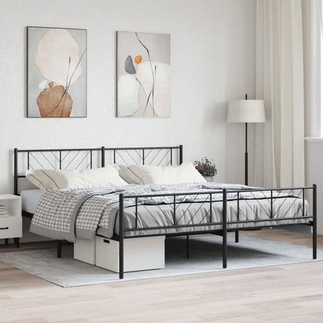 Metal Bed Frame Without Mattress With Footboard 150X200Cm