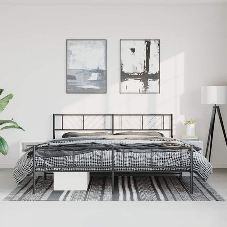 Metal Bed Frame Without Mattress With Footboard 150X200Cm