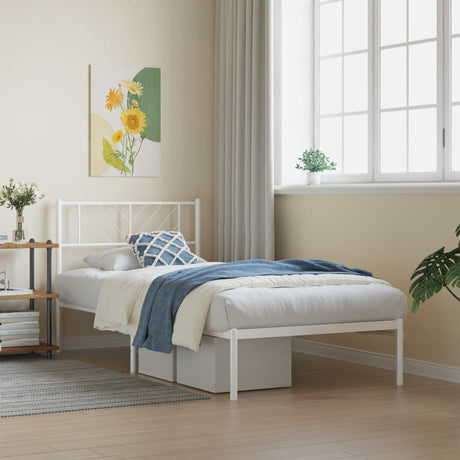 Metal Bed Frame Without Mattress With Footboard 150X200Cm